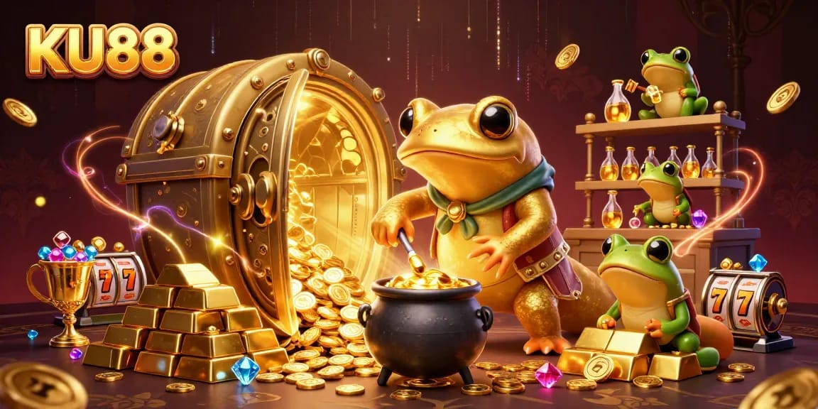 Get ready to try your luck at KU88's online casino with golden treasures and 3D magical characters!