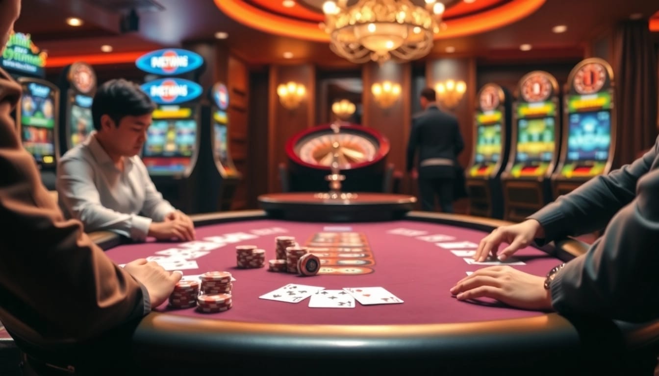Experience thrilling poker action at https://bem88.com with vibrant chips and cards enhancing your game.