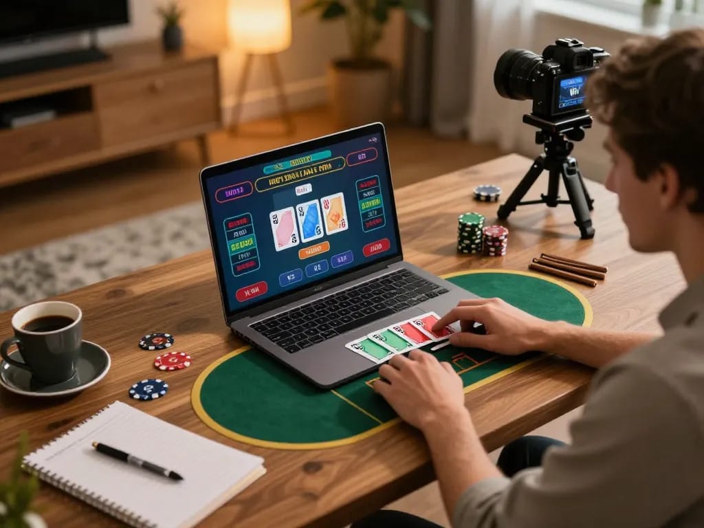 Engaging in online gaming at hytw3339 with a live dealer, showcasing a strategic betting environment