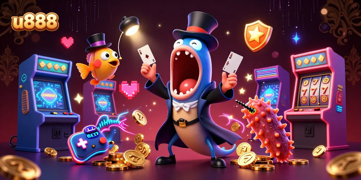 Join the fun with u888 as the deep-sea characters bring casino magic alive in a vibrant scene.