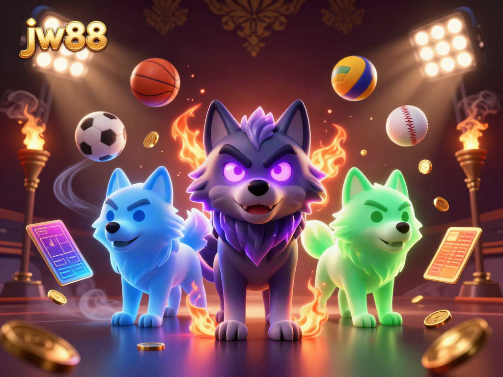 Engage in dynamic gameplay at jw88 with vibrant sports action, glowing elements, and exciting casino themes.