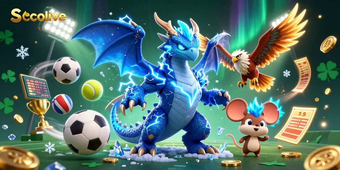 Socolive showcases a vibrant scene of sports betting excitement with glowing characters, flying sports balls, and trophy elements.