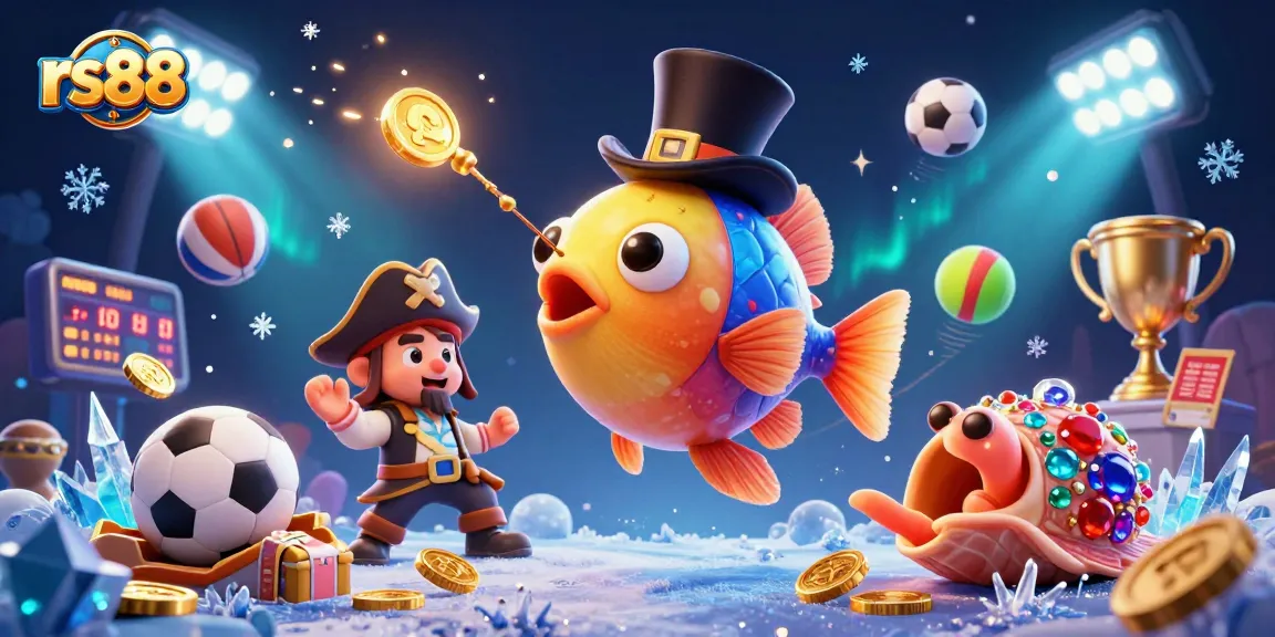 Experience thrilling action with rs88-themed deep-sea characters amid dynamic sports elements.