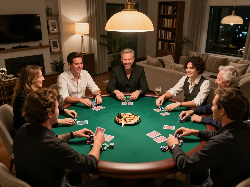 Enjoy an exciting poker night experience with friends at home, strategizing and winning at bj88bj.