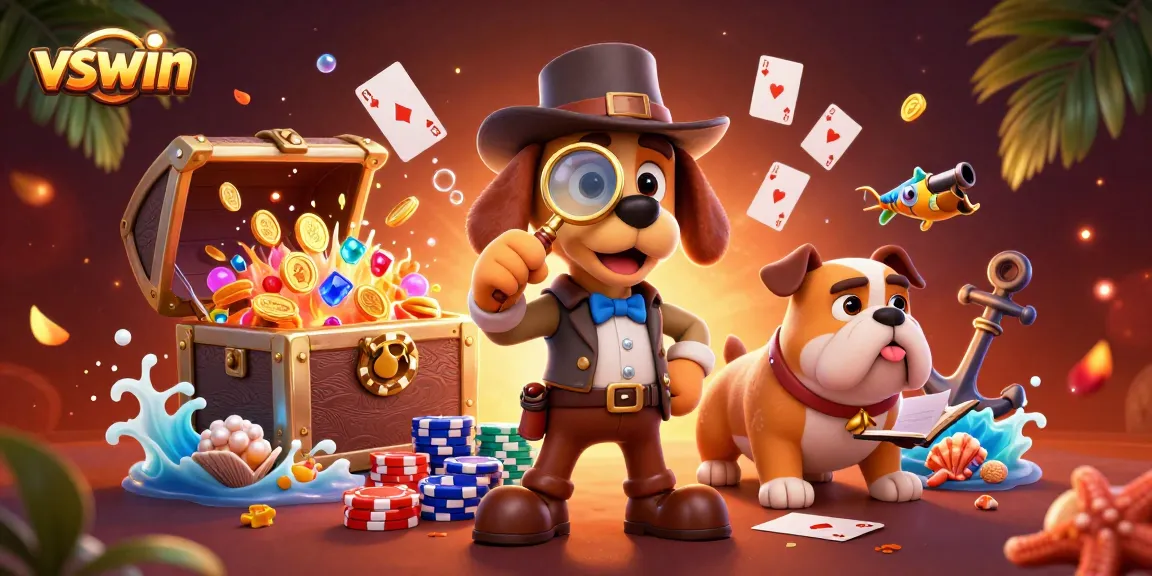 Experience vswin's thrilling poker action with a detective uncovering golden clues!