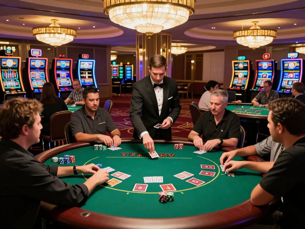 TR88 poker players engaged in strategic gameplay at lively casino tables with stunning ambiance.