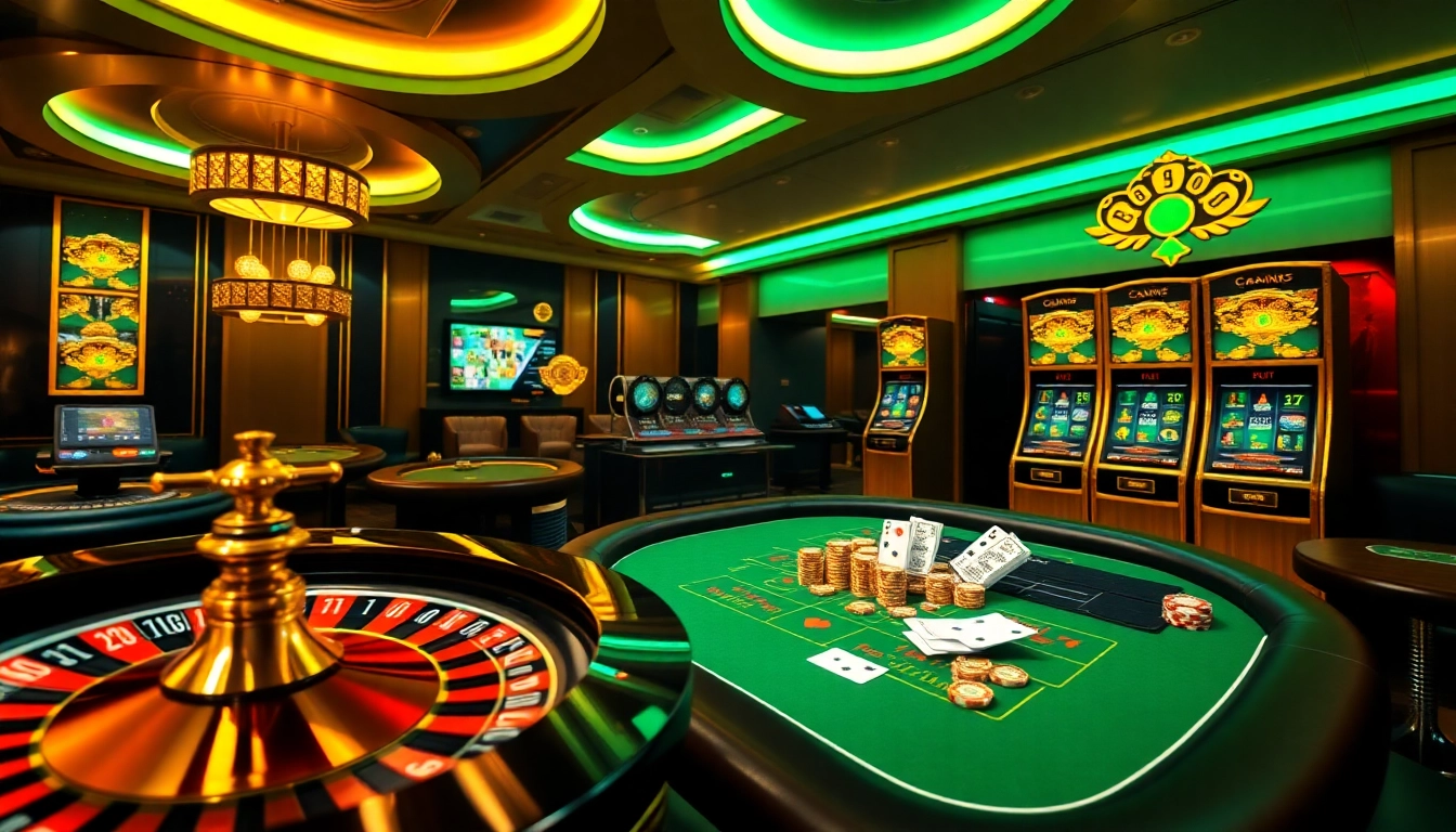 A vibrant online casino scene demonstrating excitement with chips and poker tables at https://qq88z.net/.