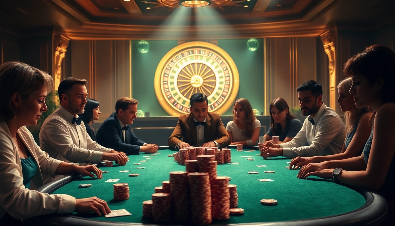 Players experiencing the thrill of high-stakes gaming at 79KING's luxurious casino tables.