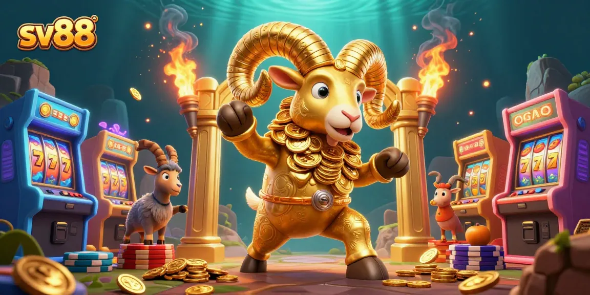 Experience thrilling gaming action at sv88 with vibrant slot machines and golden elements.