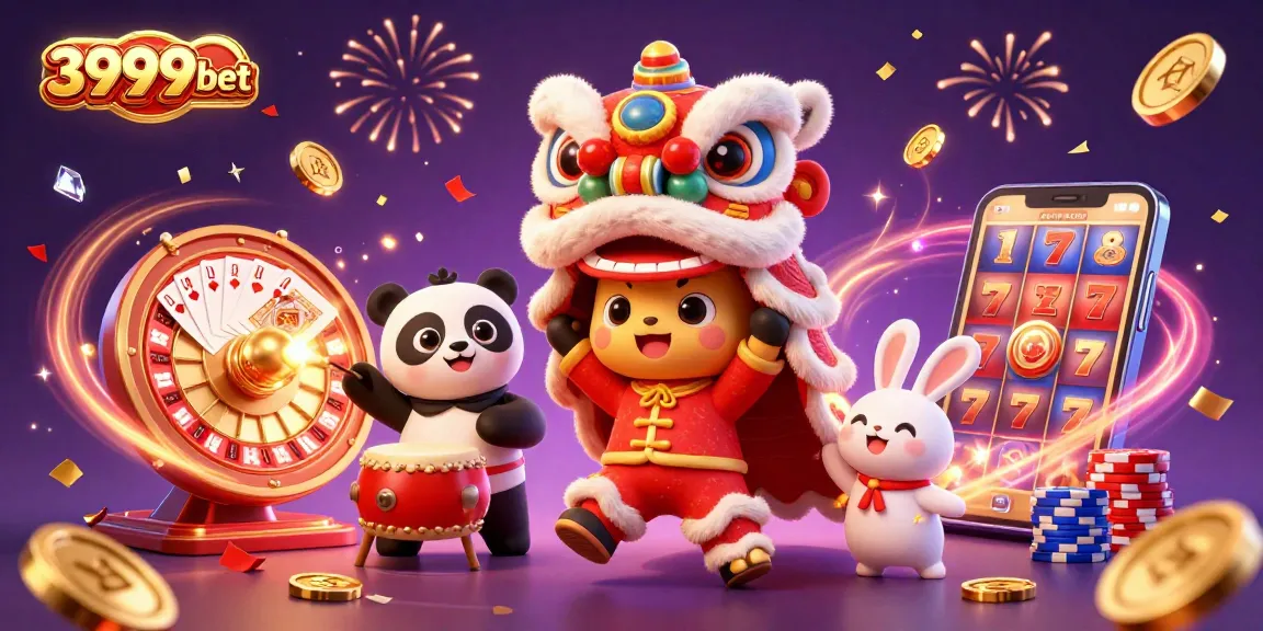 Play exciting casino games at 3999bet featuring vibrant animations of celebrations and rewards.