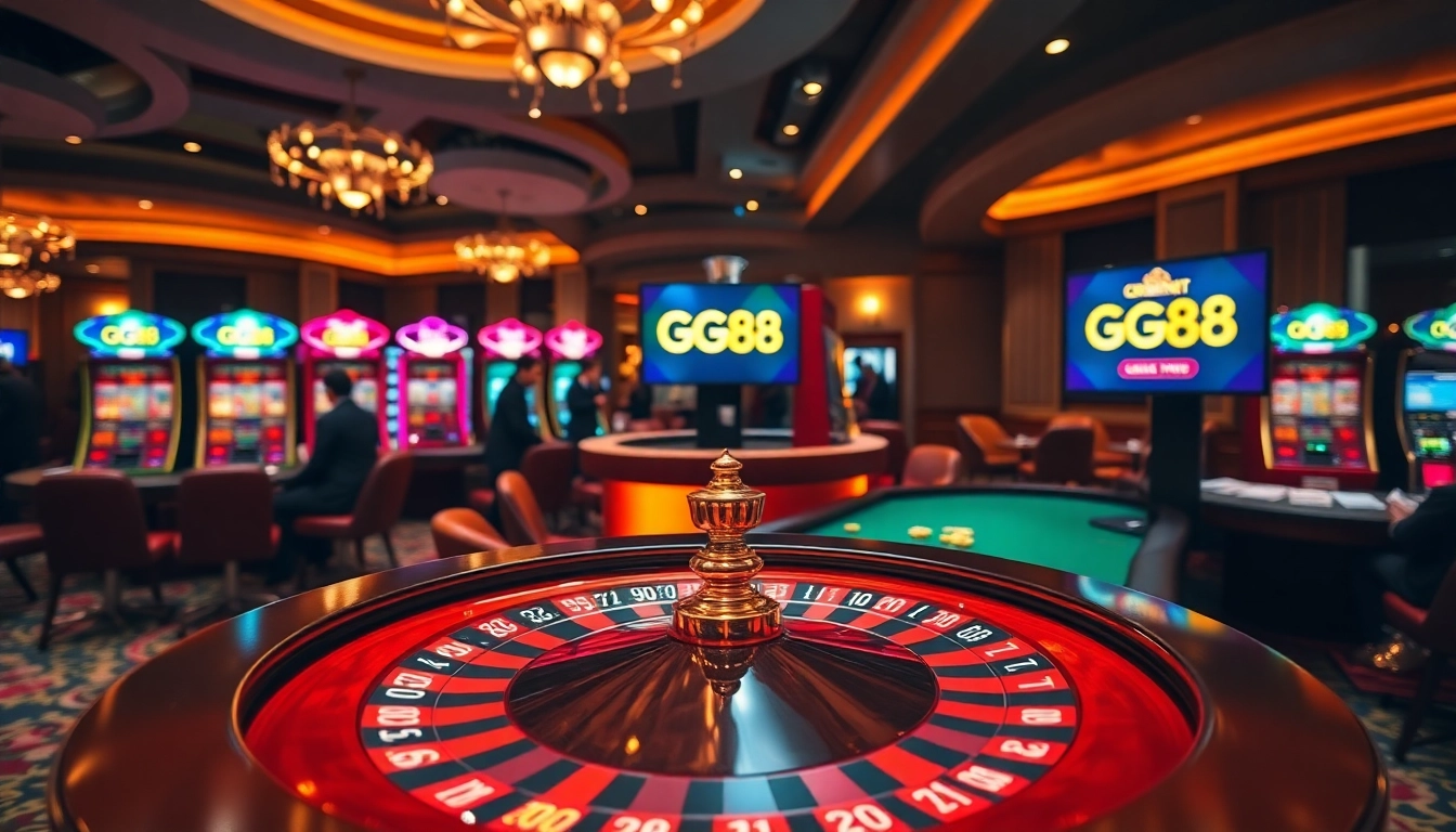 Experience thrilling gameplay at GG88 with vibrant casino tables and engaging online gambling interfaces.