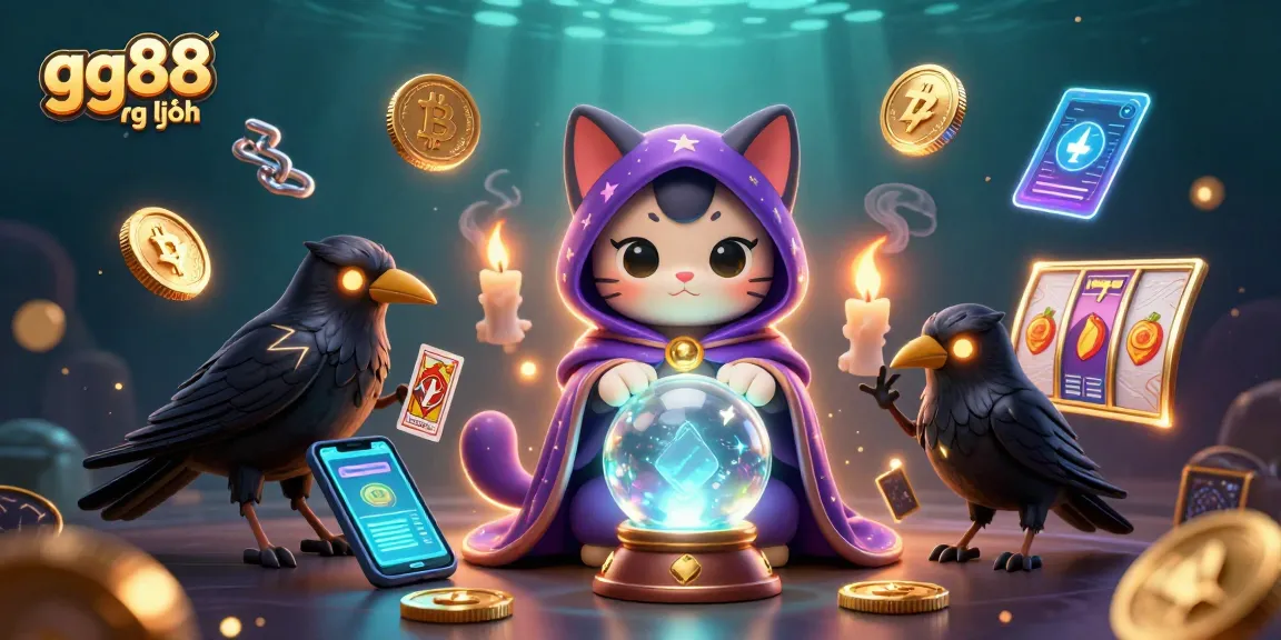 Experience the thrill of gg88 đăng nhập with a mystical 3D scene of fortune teller cat and vibrant game elements.