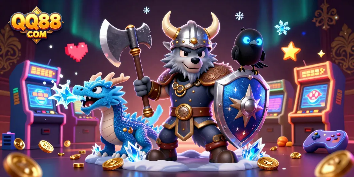 Experience the thrill of gaming with QQ88 COM through a dynamic casino-themed digital illustration full of rich detail.