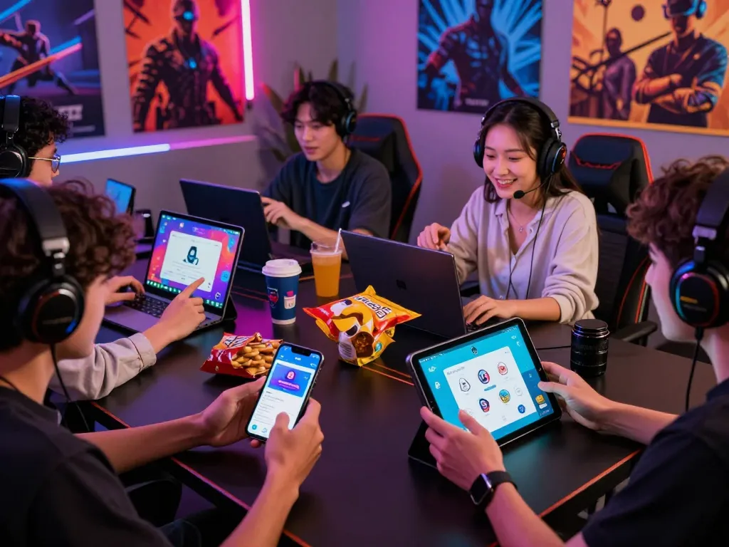 Exciting online gaming scene with players using the tải sonclub app on their smartphones, showcasing vibrant interactions and community spirit.