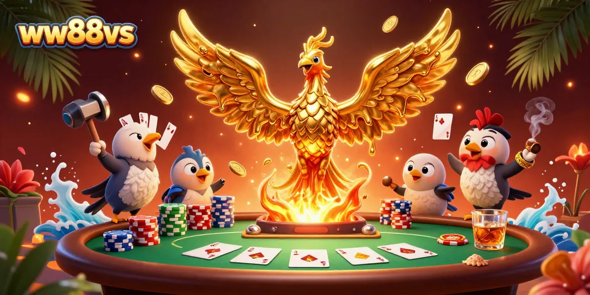 Experience thrilling gameplay at ww88vs with top poker elements and a golden phoenix in action.
