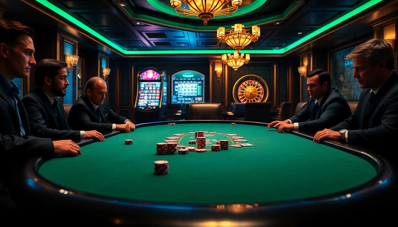 High-stakes poker action at DEBET casino table, capturing tension and excitement.
