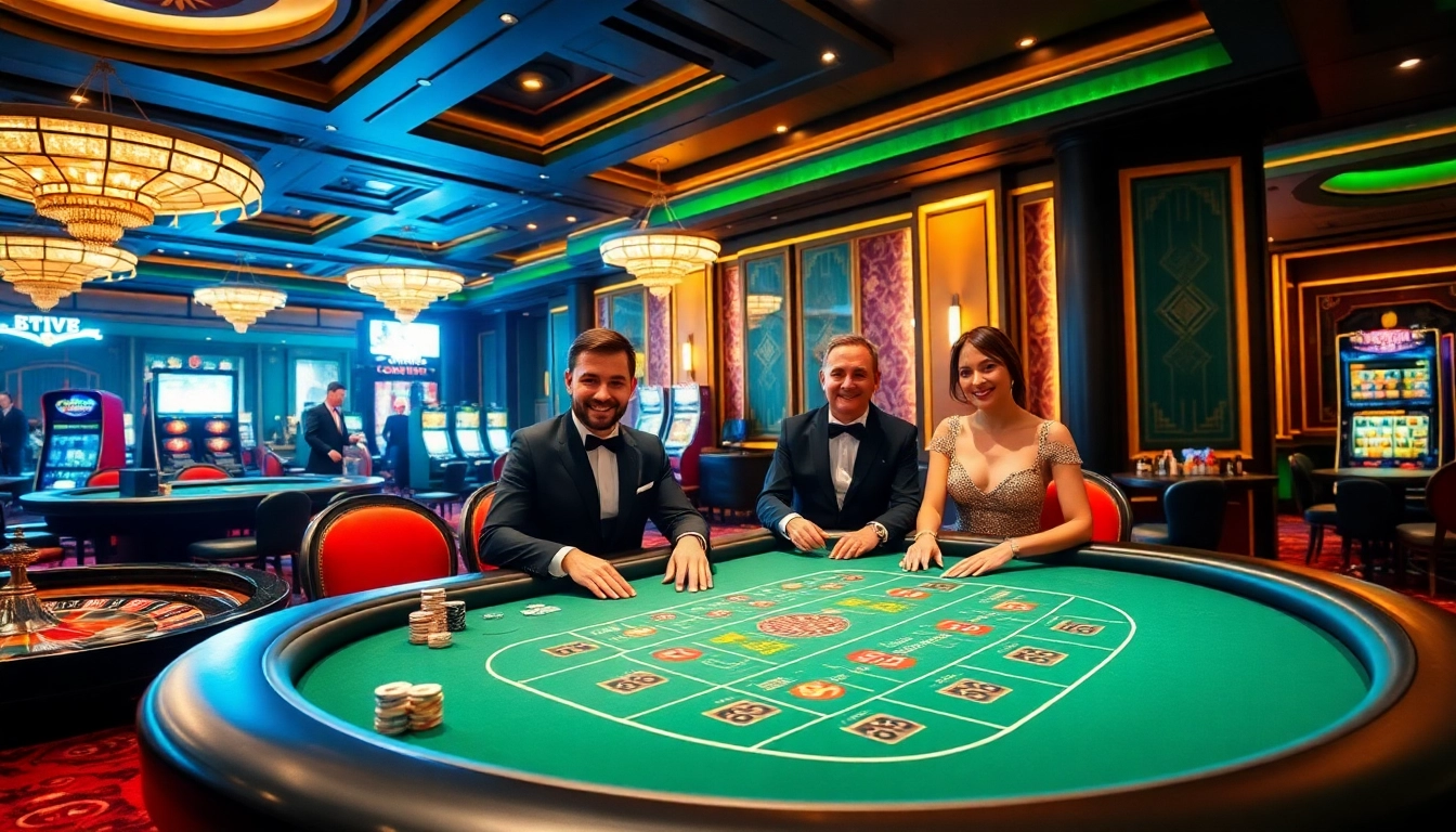 Experience the excitement of Live Casino 98Win with a professional dealer at an elegant gaming table.