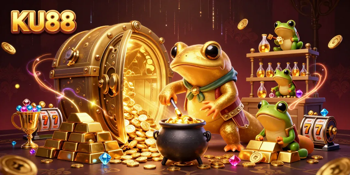 Get ready to try your luck at KU88's online casino with golden treasures and 3D magical characters!
