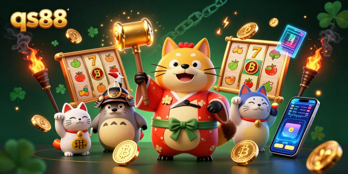 Experience the excitement of qs88 with vibrant casino elements and charming characters.