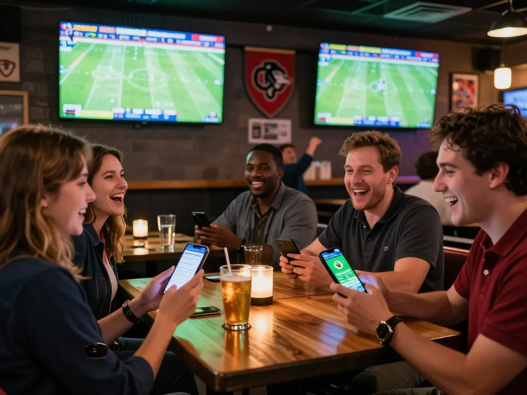Engaging scene of sports betting activity as users place bets during live match, receiving expert nhận định bóng đá.
