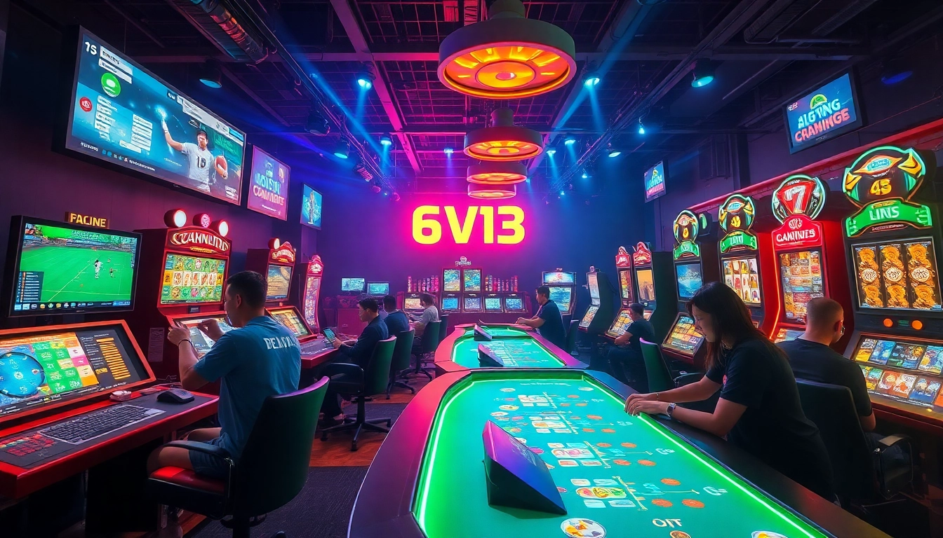 Engaging scene of players enjoying the 69 VN 13 online gaming platform, showcasing sports betting and casinos.