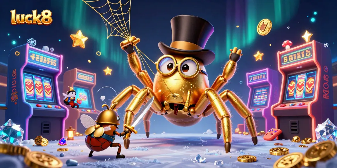 Engage in luck8 gaming adventures with exciting golden tarantula and beetle knight characters.