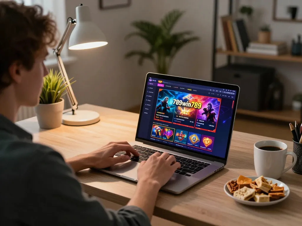 Engaging moment of online gambling at 789win789 with immersive setup enhancing player experience