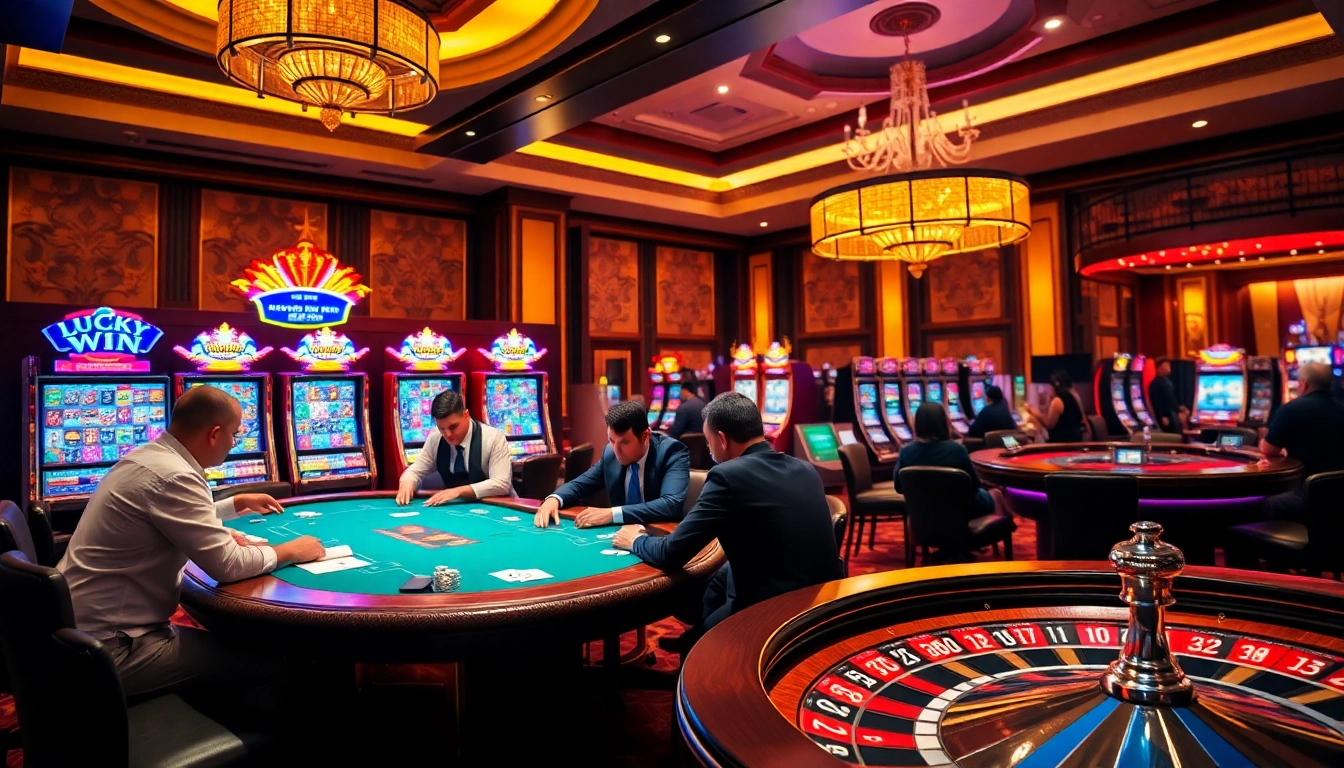Experience the thrill of lucky win at a vibrant casino poker table filled with action.