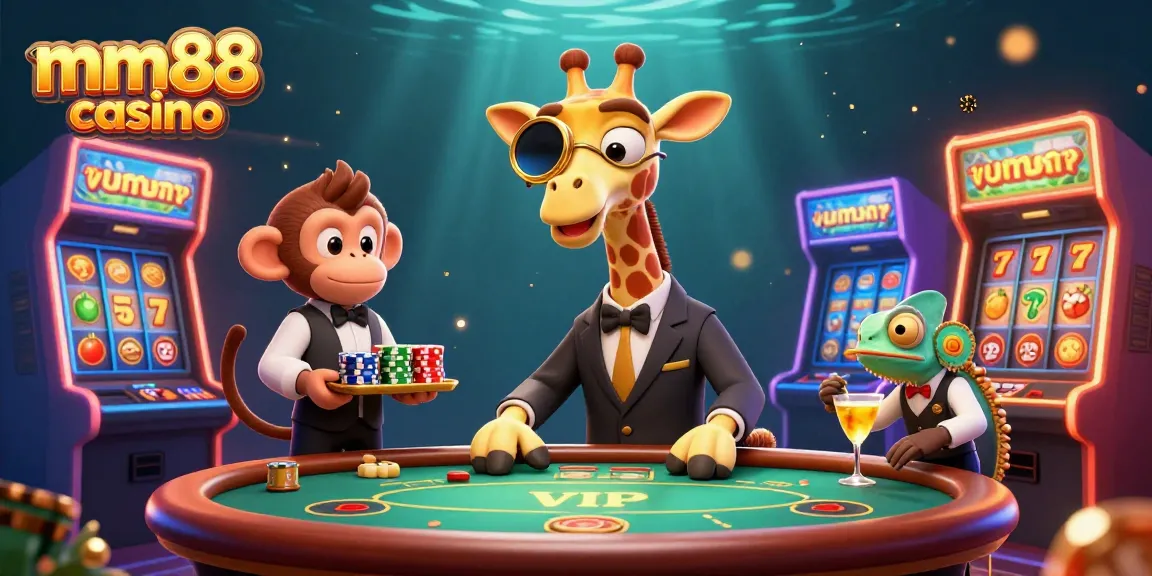 Experience the thrill at mm88 casino with vibrant characters and gaming action.