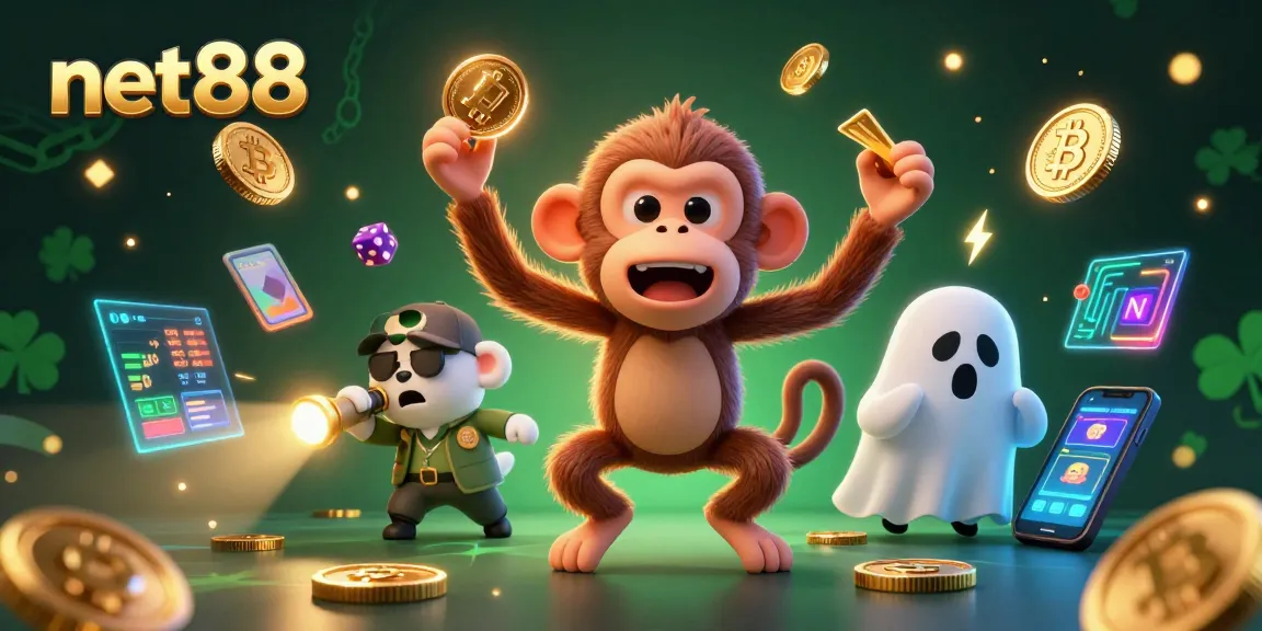 Engage with net88's thrilling haunted casino world filled with crypto coins and golden treasures.
