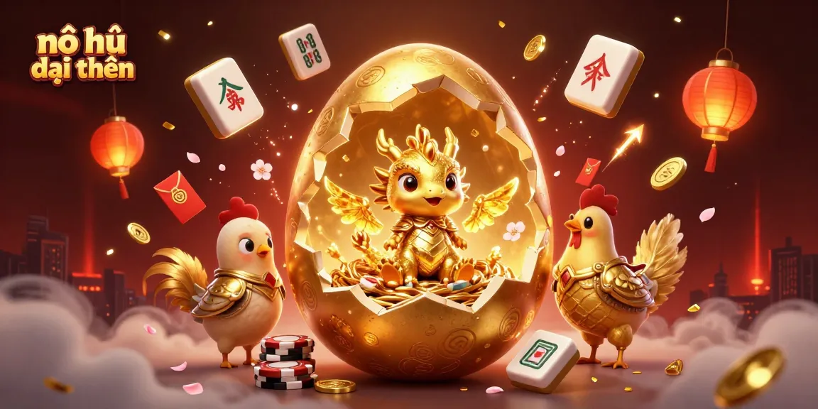 Play nổ hũ đổi thưởng with a dazzling golden dragon and poker chips for thrilling wins