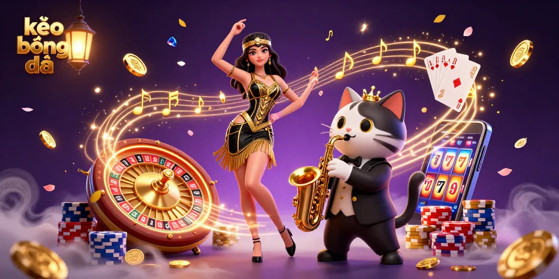 Place bets on kèo bóng đá with vibrant scenes of betting excitement and lively characters in a rich casino atmosphere.
