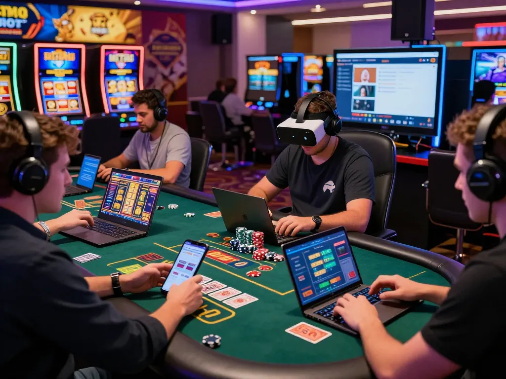 Engaged players enjoying MM88 online casino games with vibrant graphics and exciting animations.