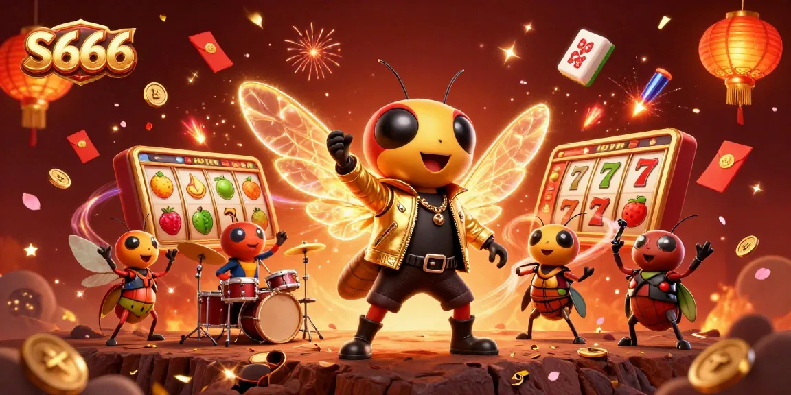 S666 captivates with vibrant slot reels and a dazzling cartoon ensemble celebrating wins.