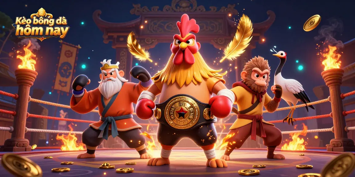 Engage with Kèo bóng đá hôm nay, showcasing dynamic characters in a vibrant betting arena filled with action.