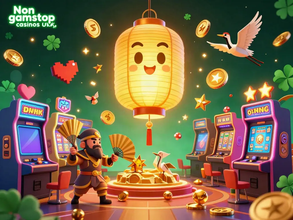 Engage with Non gamstop casinos UK in a vibrant 3D illustration depicting thrilling gaming action.