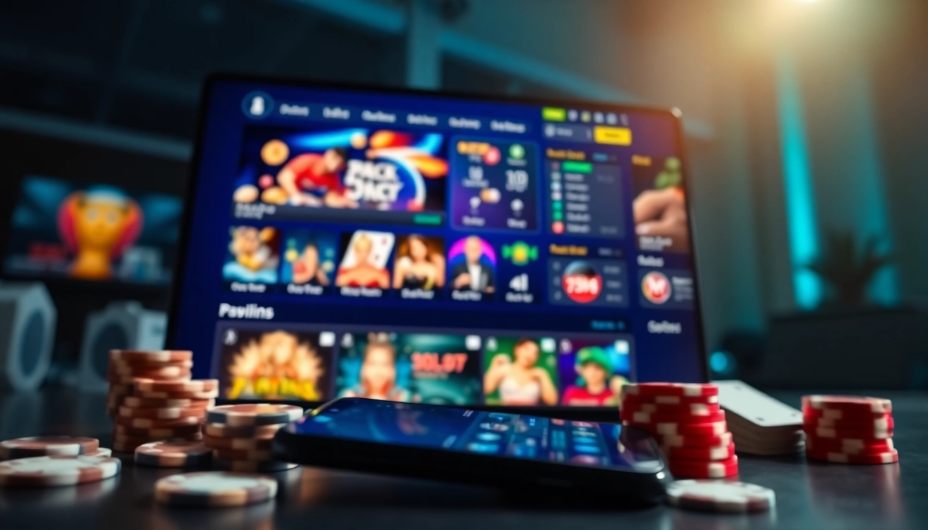 Interactive online gaming scene showcasing bet789's poker and slot games with a modern digital interface.