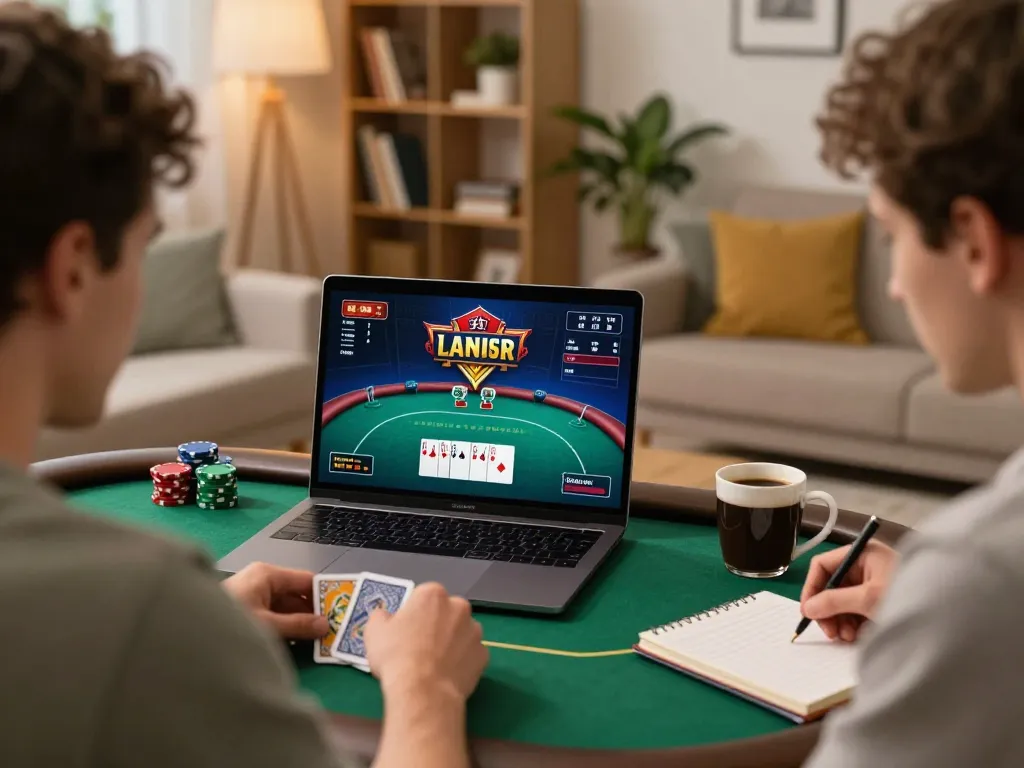 Player enjoying an immersive 789Club poker session at home, showcasing strategy and engagement.