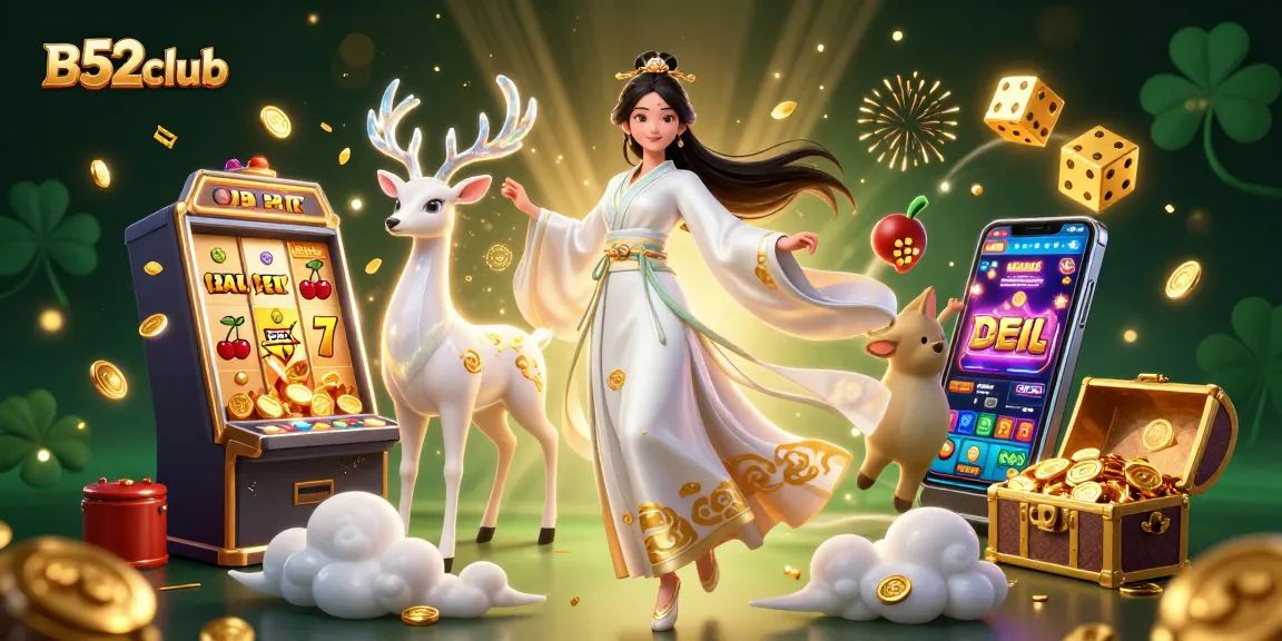 B52club engages players with a captivating 3D casino scene filled with vibrant game elements and dazzling graphics.
