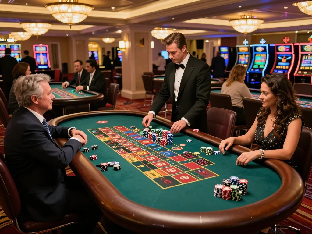 Experience thrilling roulette gameplay at fabet88z casino with excited players and elegant decor.
