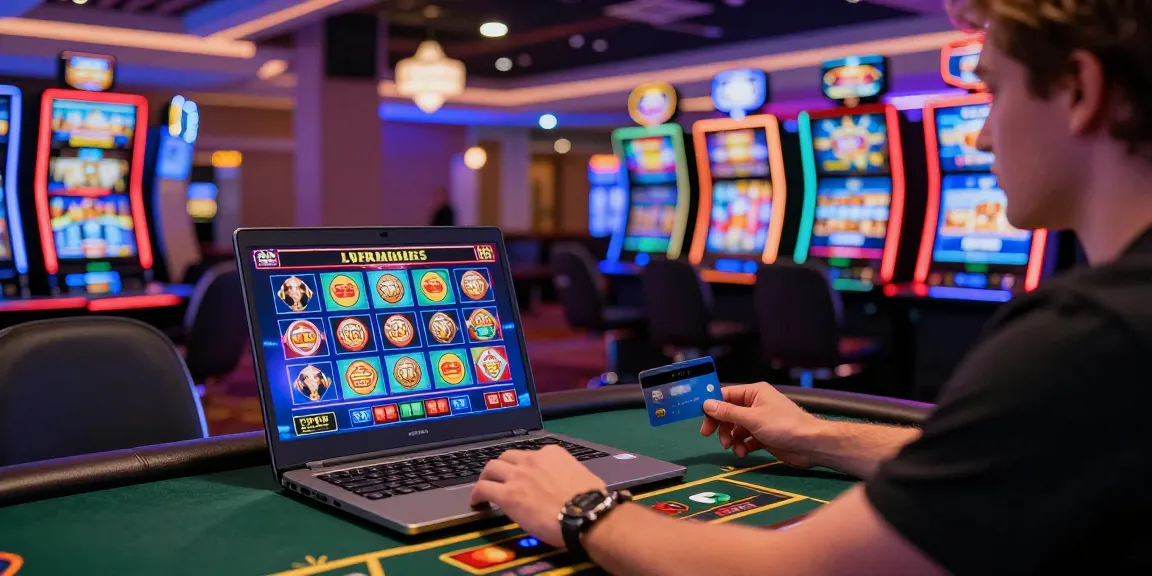 Player enjoying online casino games at https://mvc.org.uk, featuring Mastercard payment options and a vibrant gaming atmosphere.