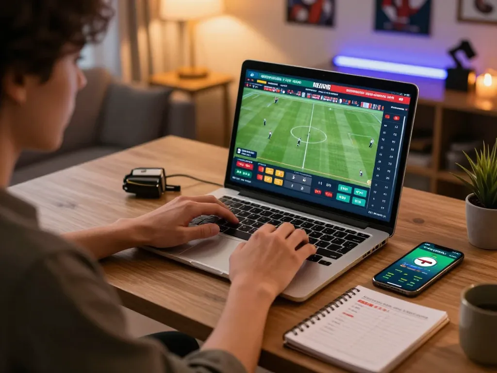 Engaged user placing bets on may88 sports betting platform with live odds displayed