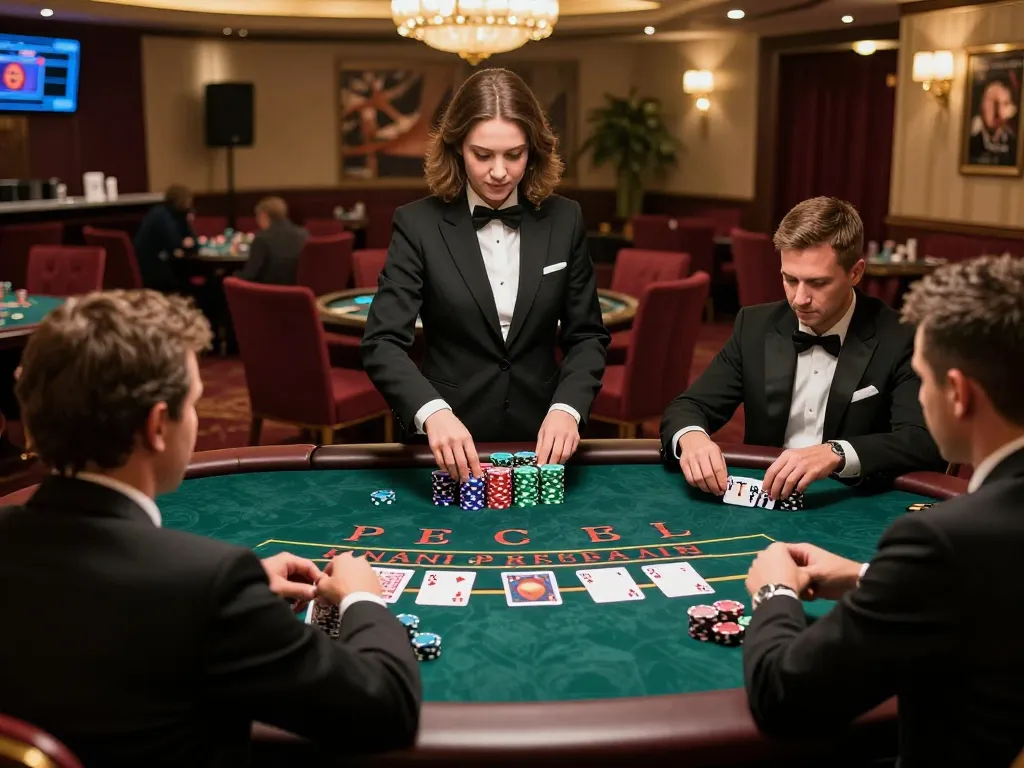 Players enjoying a live blackjack game on qh88go, focused on their strategy and bets.