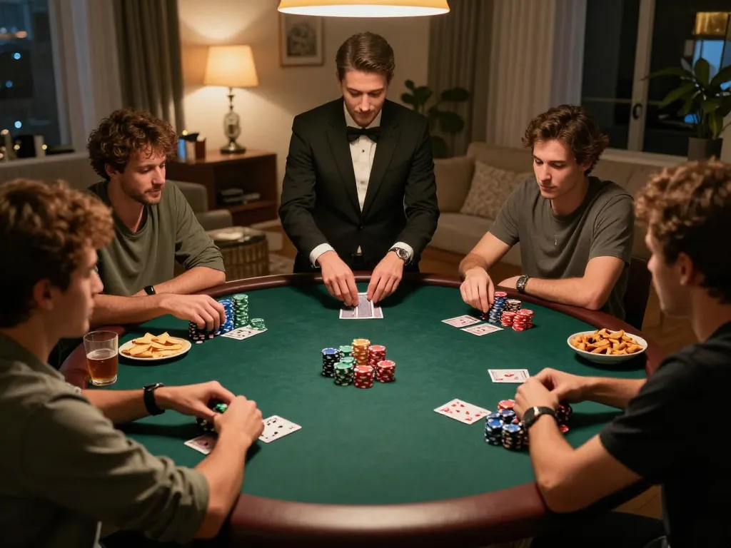 Players enjoying a poker night while exploring 88vv LINK for a strategic gaming experience.