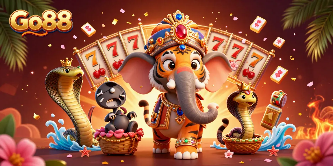 Engage in thrilling gameplay at Go88, featuring vibrant characters and immersive casino elements.