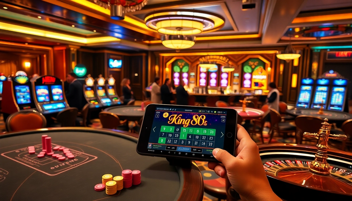 Experience the thrill of gambling at king 88 with elegant casino tables and vibrant gaming interfaces.