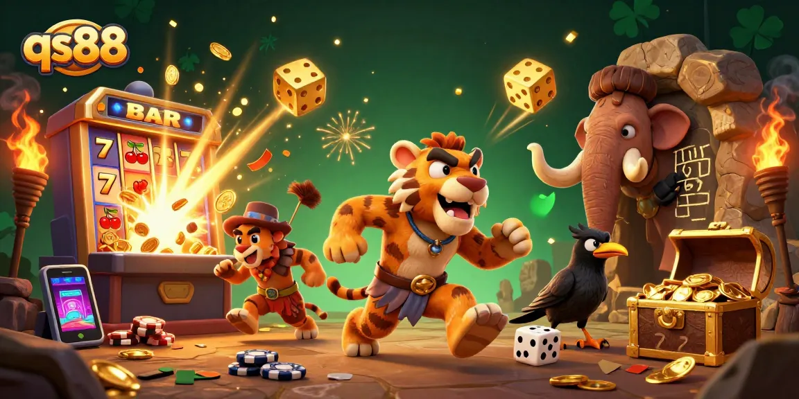 Experience thrilling gameplay at qs88 with vibrant 3D casino elements and lively characters.