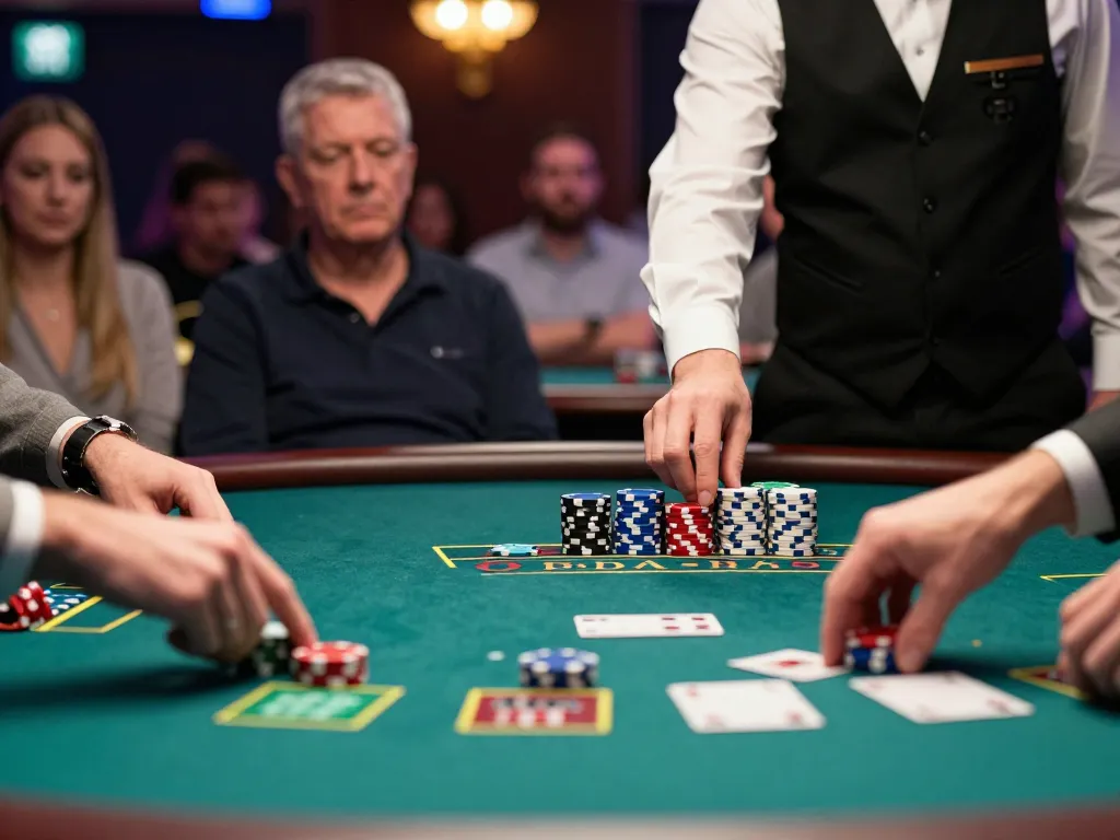 High-stakes blackjack player at 78wintl casino showcasing strategic gameplay and intense focus.