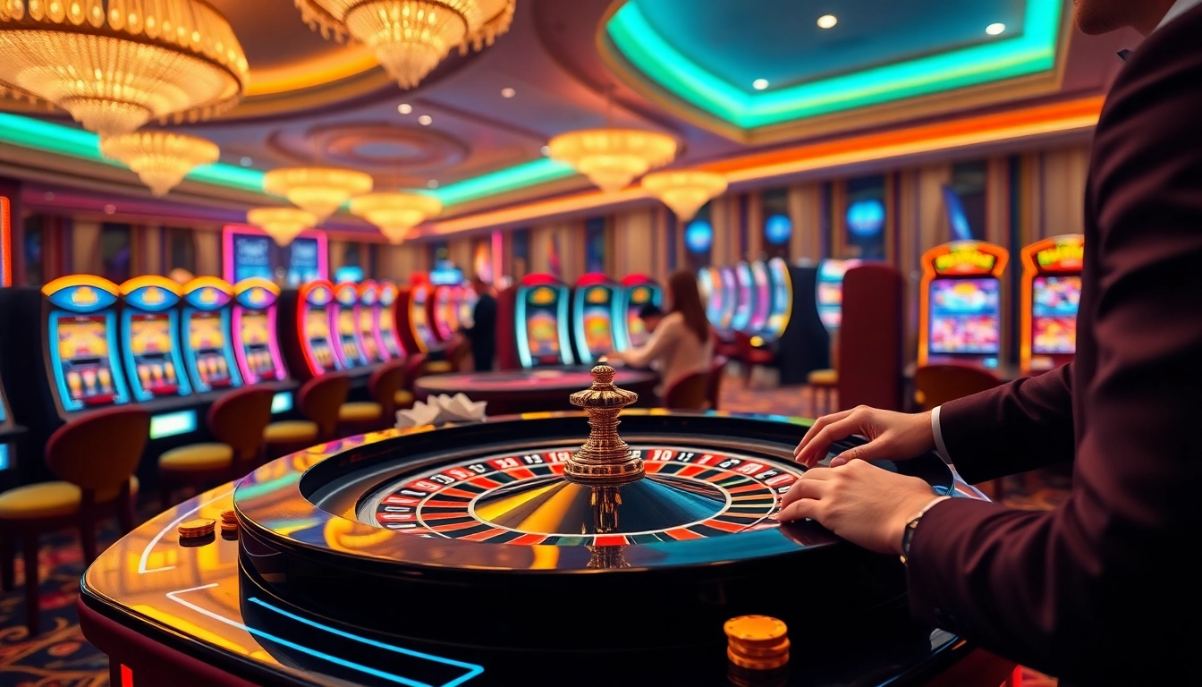 Players enjoying online games at nk88 com casino with vibrant visuals.