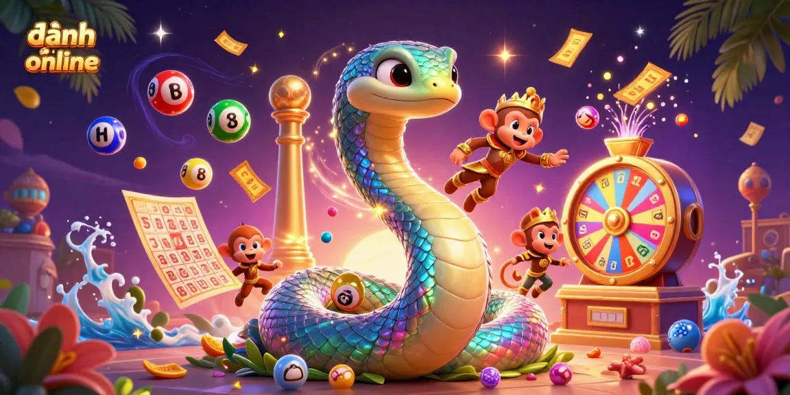Experience the excitement of đánh đề online with colorful lottery balls and dynamic casino elements in this vibrant illustration.